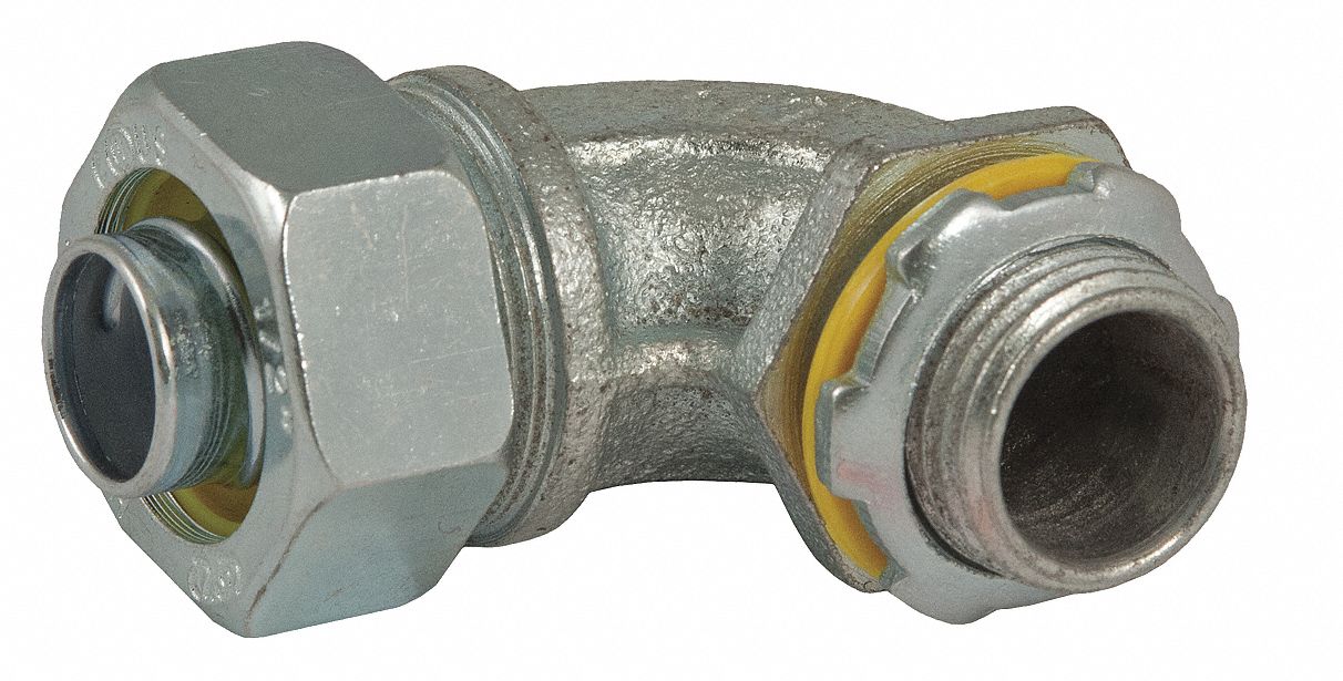 Liquid-Tight Conduit Fitting: Steel/Iron, 3 in Trade Size, Non-Insulated, 90° Elbow