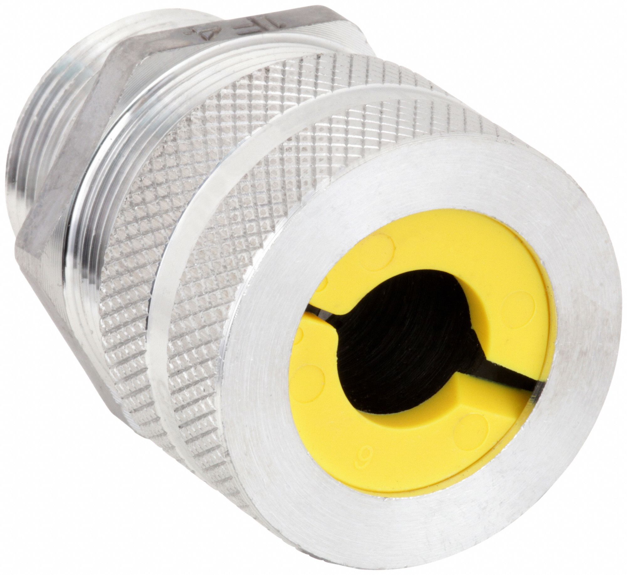 Enhanced Rating Cord Connector: Aluminum, 1 in MNPT, 0.63 in to 0.75 in, Silver