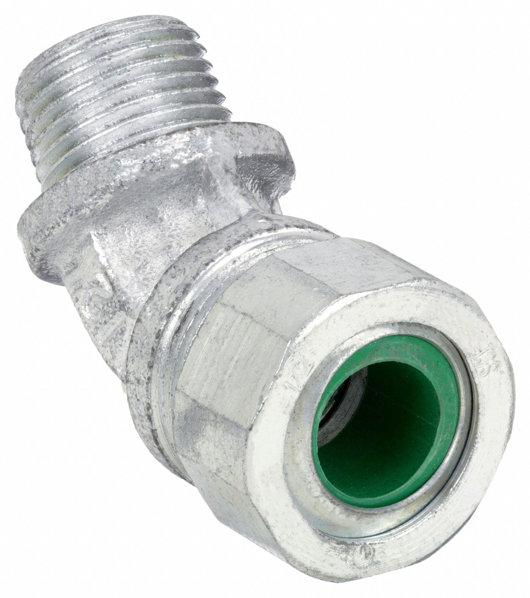Enhanced Rating Cord Connector: Iron, 1/2 in MNPT, 0.45 in to 0.56 in, Silver