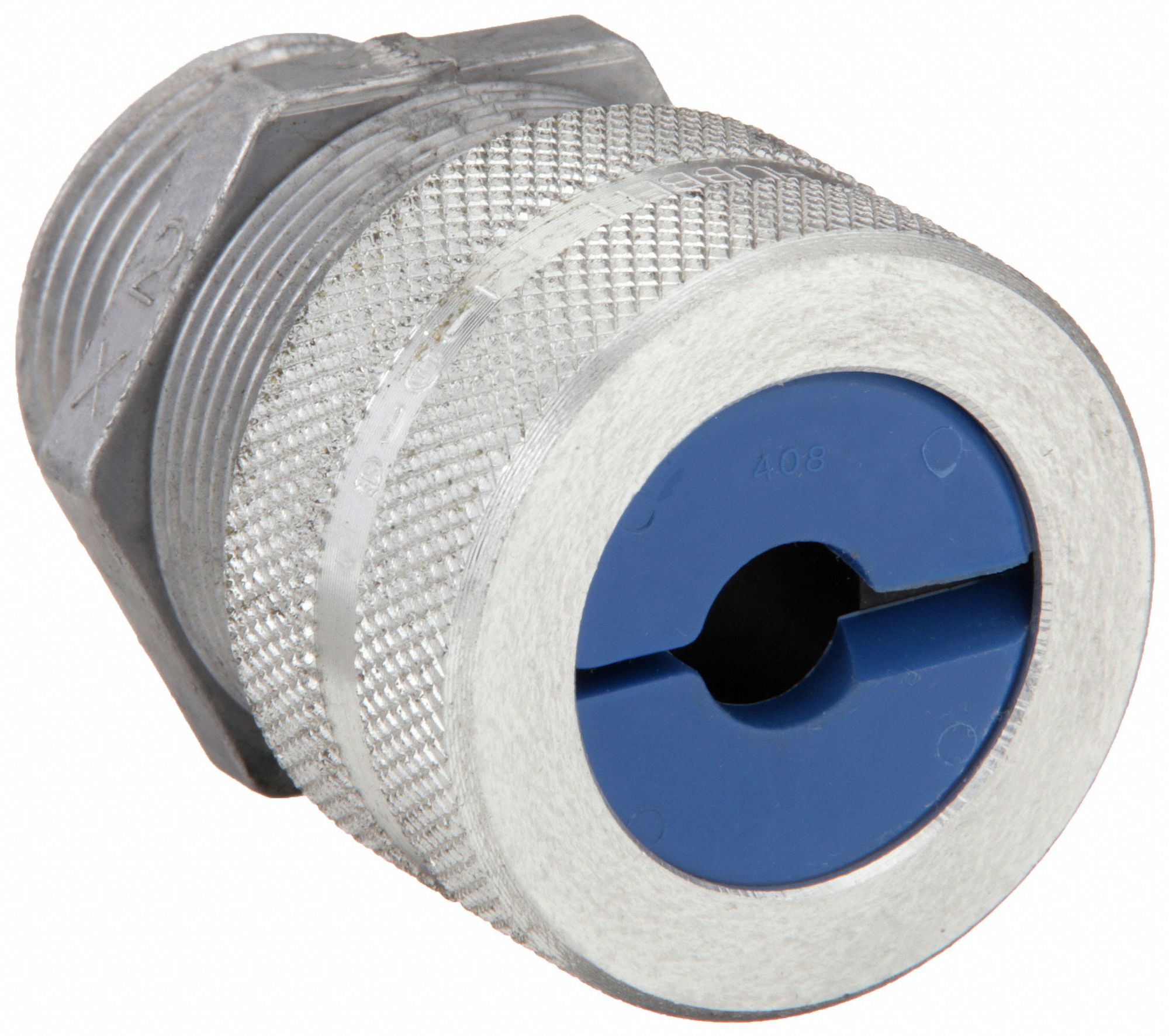 Enhanced Rating Cord Connector: Aluminum, 1 in MNPT, 0.38 in to 0.50 in, Silver