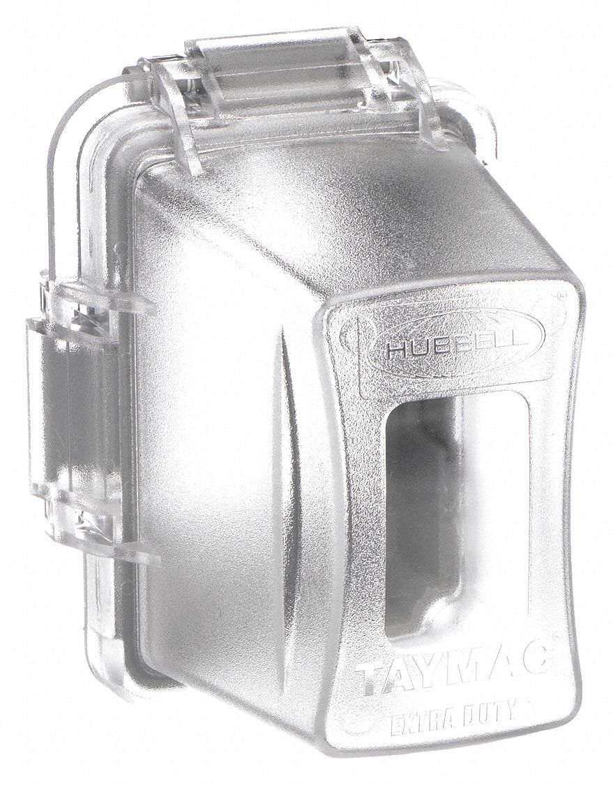 While In Use Weatherproof Cover: 1 Gangs, For Decora/GCFI Electrical Component Type, Clear, 3R