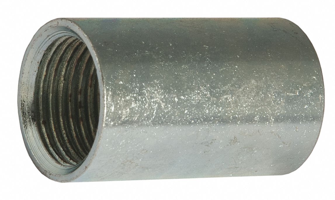 RACO Threaded Coupling Steel, 2 in Trade Size, 2 1/8 in Overall Lg