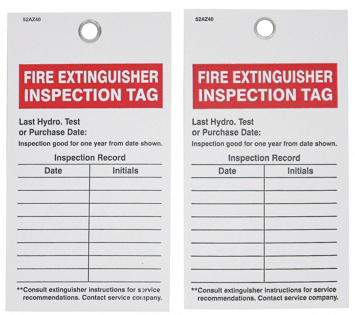 BADGER TAG LABEL CORP Fire Extinguisher Inspection Tag Vinyl In Ht In Wd