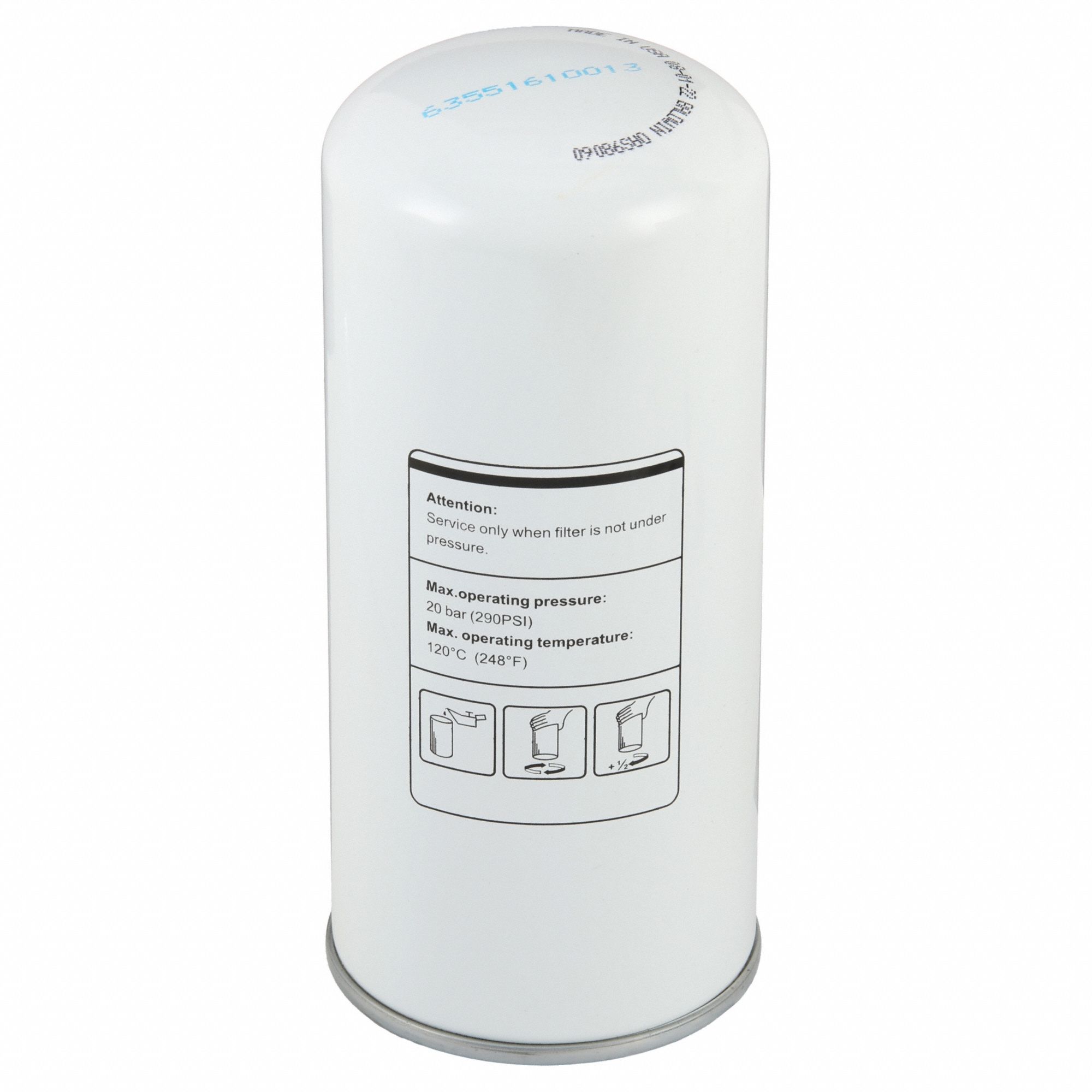 Automotive Air Filter: Spin-On, Engine, Round, Spin-On, 4 5/16 in Overall Ht, Buses