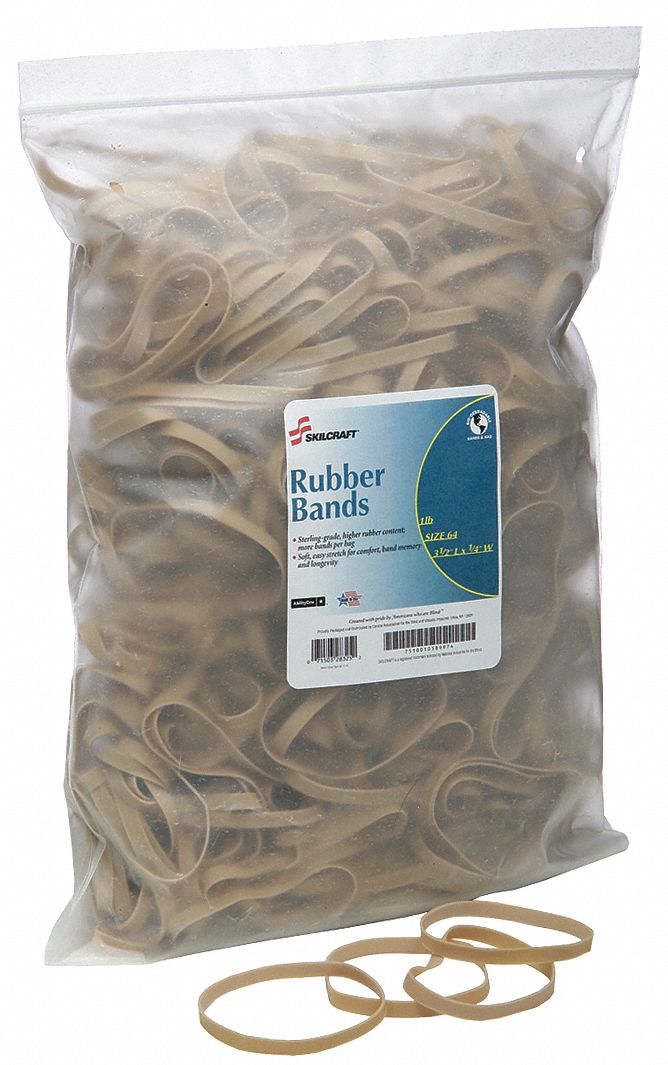 RUBBER BAND,3 1/2 IN L,1/4 IN W,BEIGE