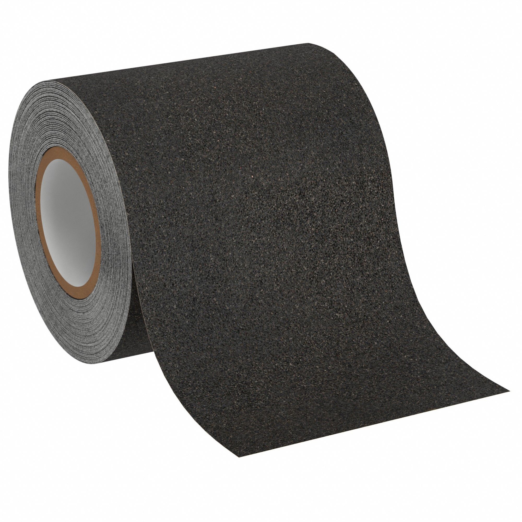 ANTISLIP TAPE, VERY COARSE, 24 GRIT SIZE, SOLID, BLACK, 6 IN X 30 FT, 6.7 MIL THICK, RUBBER