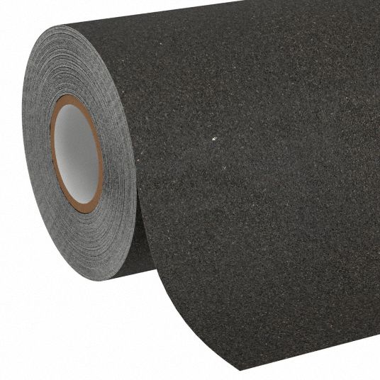 Anti-Slip Tape: Coarse, 60 Grit Size, Solid, Black, 24 in x 60 ft, 36 mil  Tape Thick, Rubber