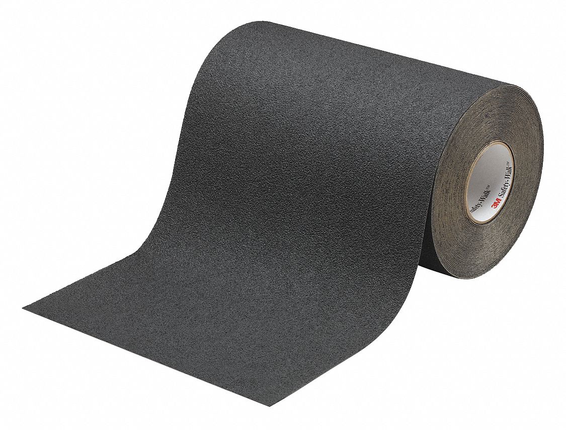 ABILITY ONE Anti-Slip Tape: Non-Abrasive, Solid, Black, 12 in x 60 ft ...