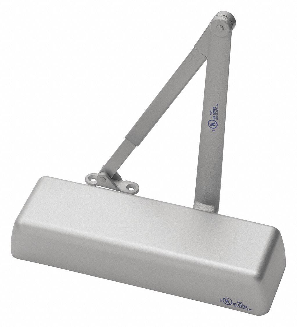 DOOR CLOSER,SILVER,PAINTED,13IN HOUSING