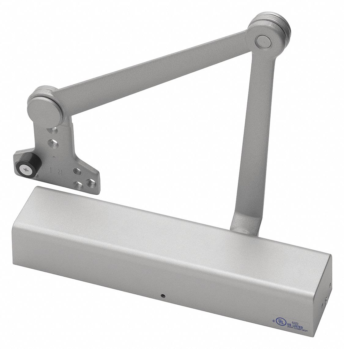 Door Closer: Parallel Mounting Type, Grade 1 - Heavy Duty, Aluminum, 13 in Lg