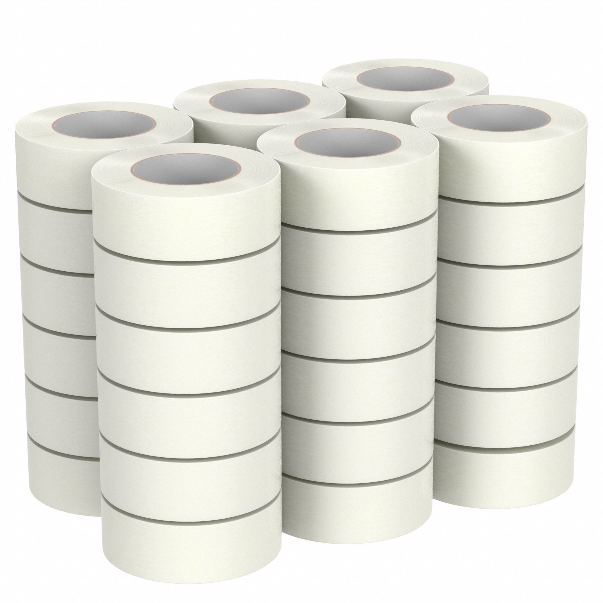 Carton Sealing Tape: 1.9 mil Tape Thick, 2 in x 55 yd, White, 36 PK
