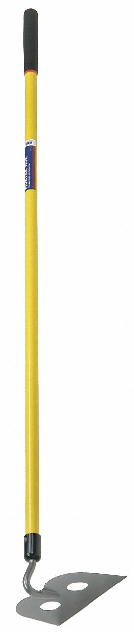 Perforated Mortar Hoe: Steel, 7 in Blade Wd, 10 in Blade Lg, Straight, Fiberglass