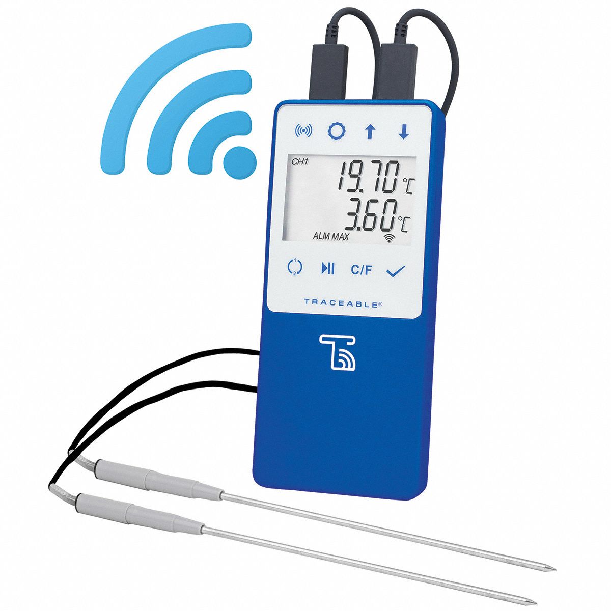 Traceable Data Logging Thermometer Wifi 802 11 B G N 58 To 140 F Temp Range F 52ce44 6503 Grainger