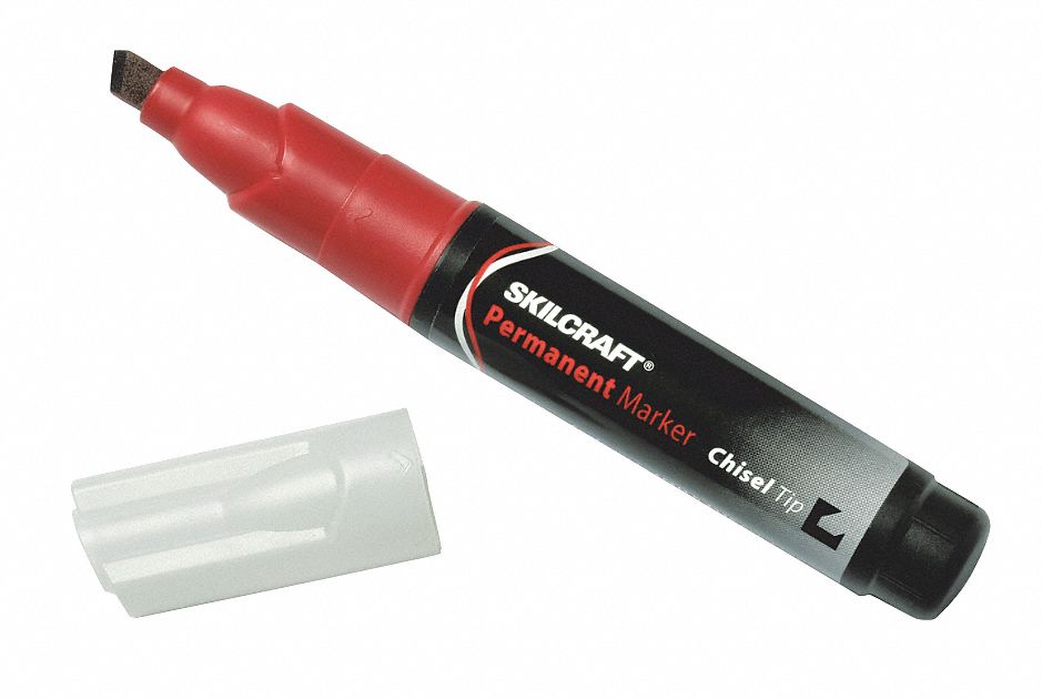 K1951 Permanent Marker Red Capped PK12
