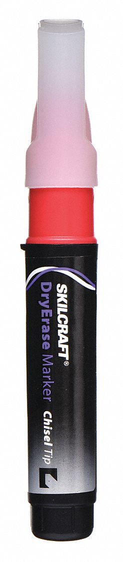 Dry Erase Marker Set: Red, Chisel, Capped, Eraser Not Included, Std, Non-Toxic, 12 PK
