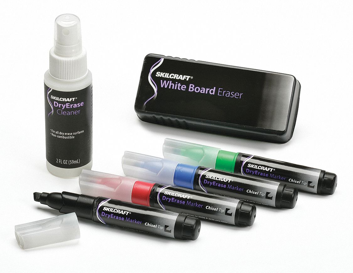 Dry Erase Marker Set Assorted Capped PK4