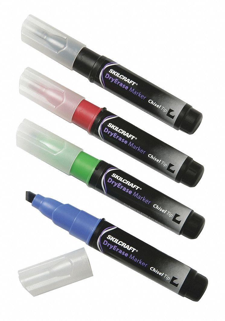 Dry Erase Marker Set Assorted Capped PK4