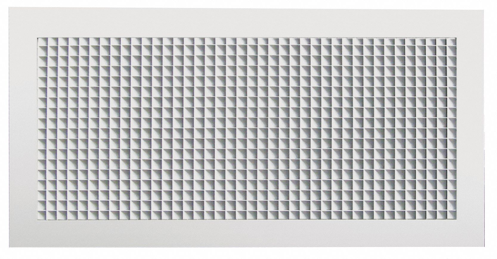 Return Air Grilles: Egg Crate Grille, White, Powder Coated, Aluminum, 21 3/8 in H, 9 3/8 in W
