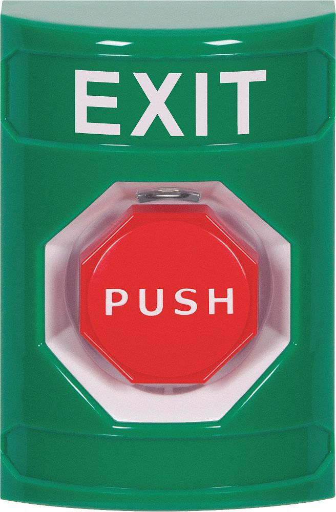 Exit Push Button, Grn, SPDT Relay, 2-7/8" D