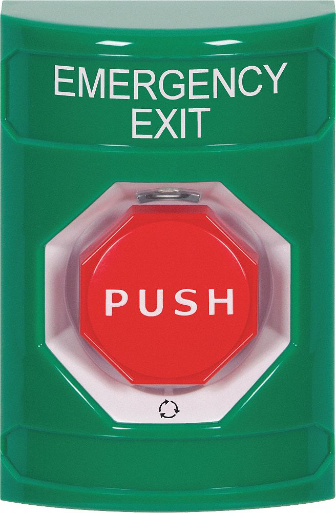 EXIT PUSH BUTTON,POLYCARBONATE,RED