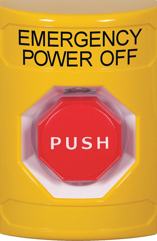 Emergency Power Off Push Button, Painted
