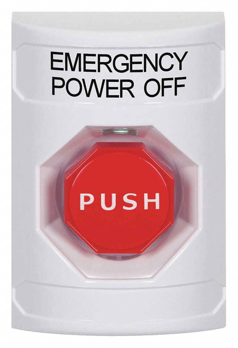 Emergency Power Off Push Button, White