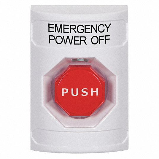 Emergency Power Off Push Button: Momentary Mushroom, Momentary
