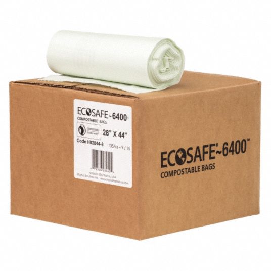 ECOSAFE6400 Compostable Trash Bag, 35 gal, Compostable Material