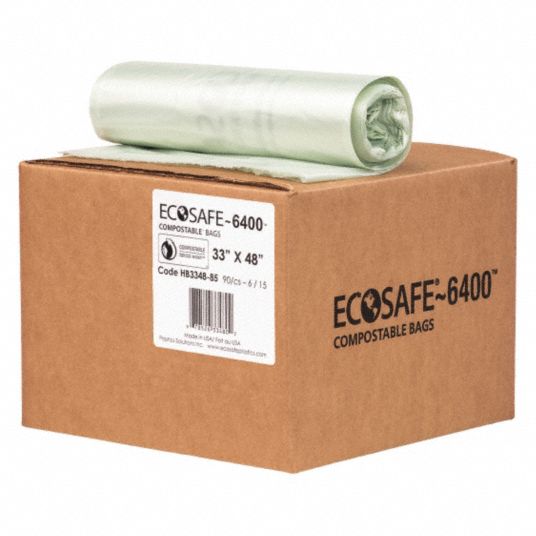ECOSAFE6400 Compostable Trash Bags 35 gal Capacity, 33 in Wd, 48 in