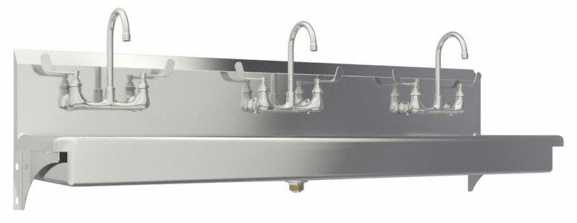 WASH STATION: SANI-LAV, 2 GPM, DECK, 65 IN X 16½ IN BOWL SIZE, 5 IN BOWL DP, 16 GA