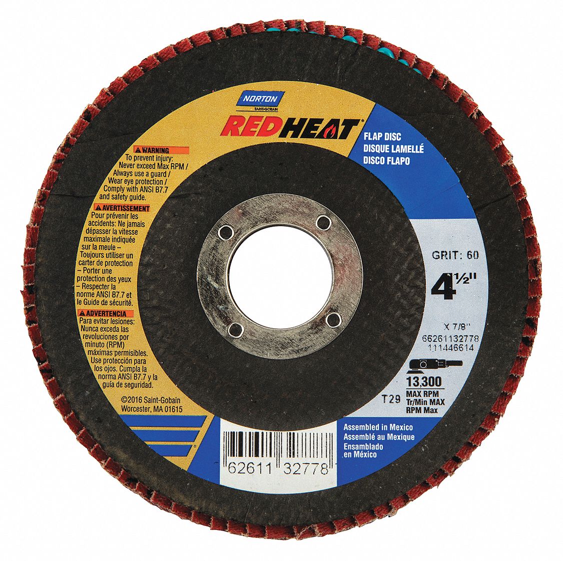 Flap Disc, Coarse, 40 Grit, 4-1/2" dia.