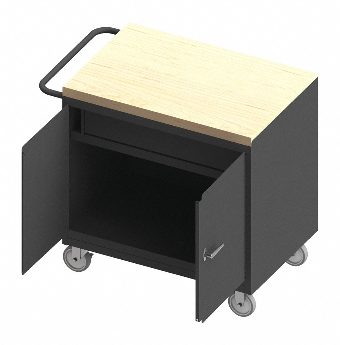 DURHAM MFG, 36 in x 24 in, Butcher Block, Mobile Workbench