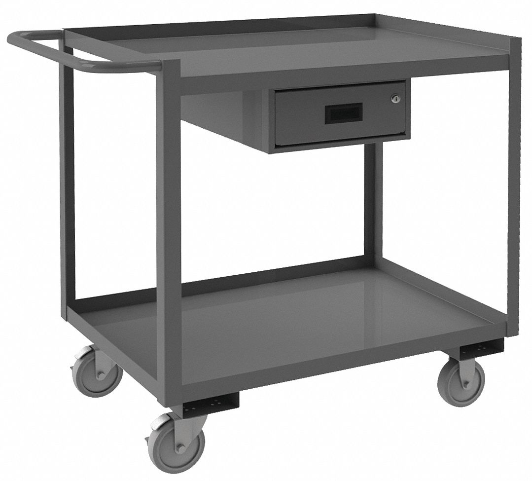 MOBILE WRKSTION,STEEL,48"L,24"W,2 SHELF