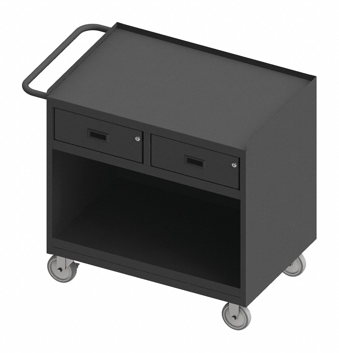 General Purpose Steel Mobile Workstation: 42 1/8 in x 24 1/4 in, Steel, Gray, Steel