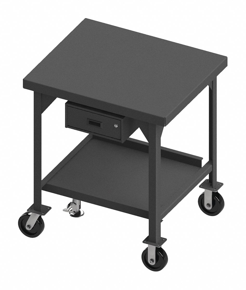 Workbench: Fixed Ht, Steel, 36 in x 30 in, 3, 600 lb Overall Load Capacity
