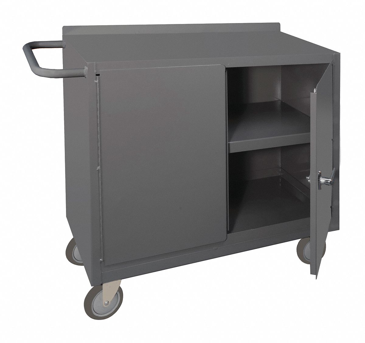 Mobile Cabinet Workbench: 48 in x 18 in, Steel, 1, 200 lb Overall Load Capacity, Gray