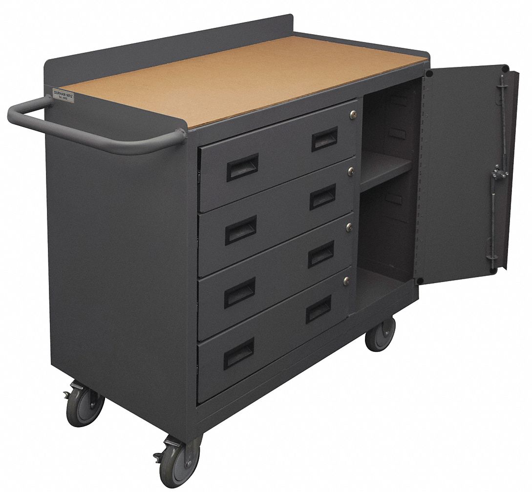 MOBILE CABINET BENCH,HARDBOARD,36