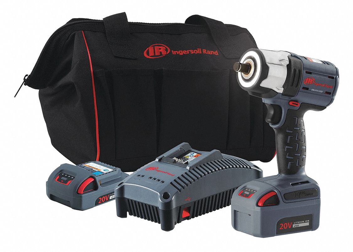 Impact Wrench: 1/2 in Drive Size, 365 ft-lb Fastening Torque, Brushless, 20 V DC Volt