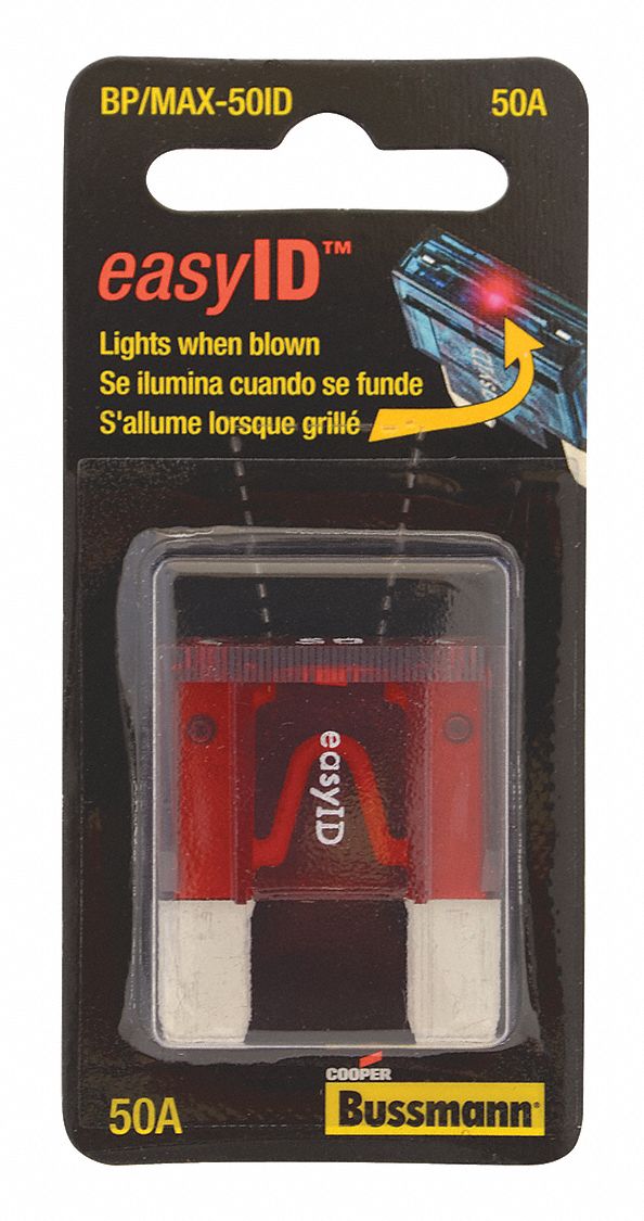 Automotive Fuse: MAX-ID Series, Fast-Acting, 50 A, 32 V DC, Indicating