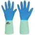 Natural-Rubber Latex Chemical-Resistant Gloves with Full-Dipped Nitrile Coating & Flocked Cotton Liner, Unsupported
