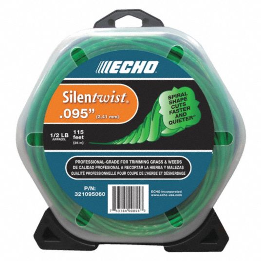 ECHO, Nylon, 0.095 in Dia, String Trimmer Line - 52DD69