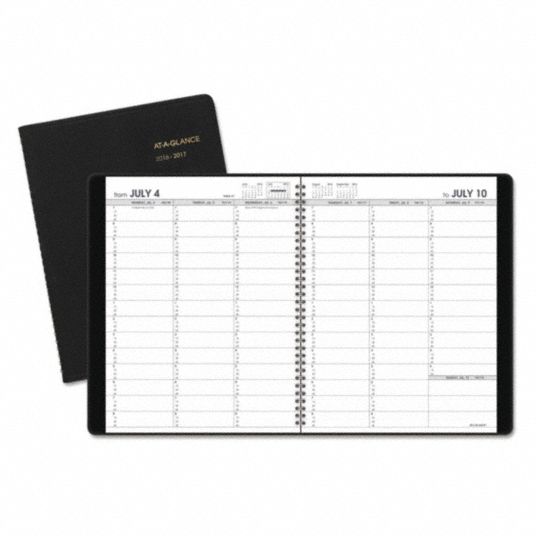 AT-A-GLANCE, 8-1/4 x 10-7/8 in Sheet Size, One Week Per Two-Page Spread ...