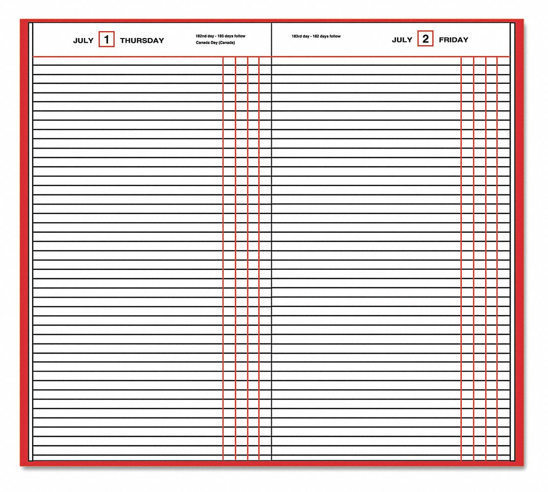 At A Glance Planner Format Daily Sheet Size 7 11 16 In X 12 1 8 In Paper Color White 52dr06 Sd377 13 Grainger