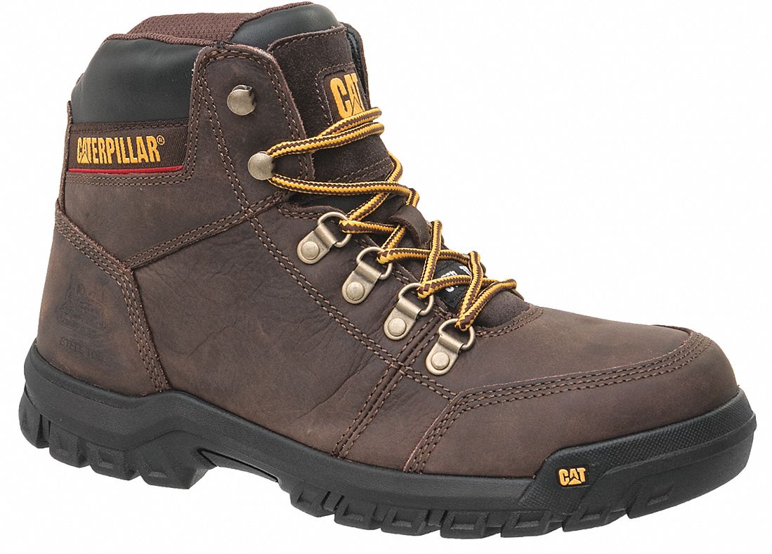 6-Inch Work Boot: Men's, Size 10 1/2, M, Brown, Steel Toe Cap, Removable Insole