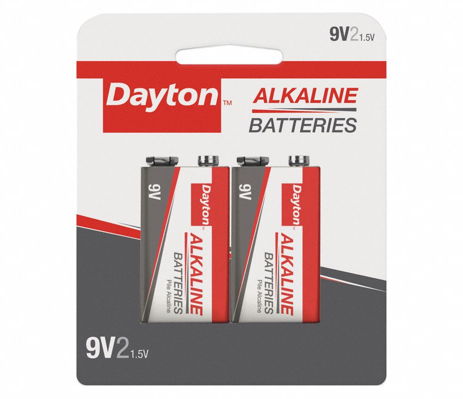 DAYTON Batería Alcalina 9V Dayton Paquete con 2 - 52EG74 | GRAINA1604 ...