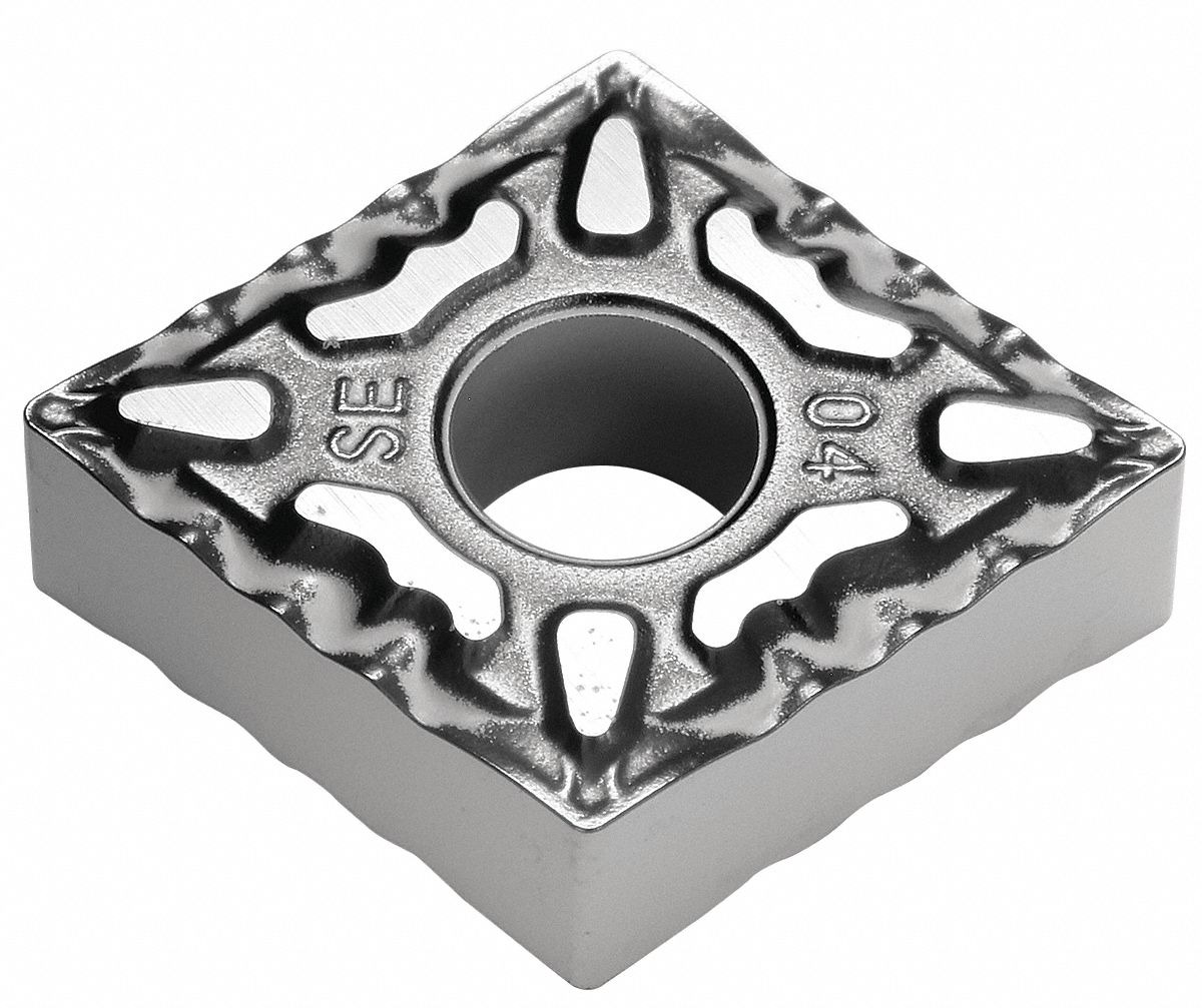 Diamond Turning Insert: CNMG Insert, Neutral, 3/16 in Thick, 1/32 in Corner Radius, AC8025P