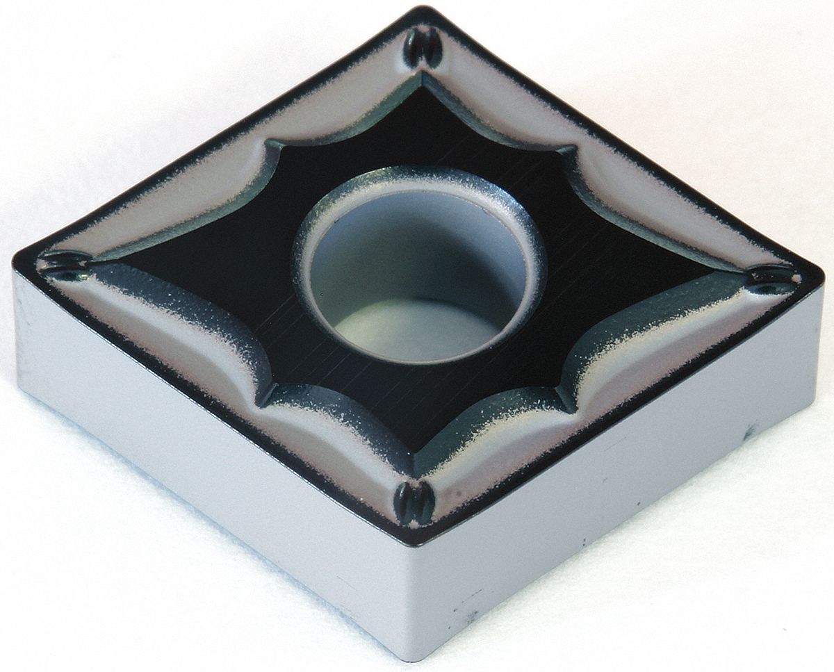 Diamond Turning Insert: CNMG Insert, Neutral, 3/16 in Thick, 1/32 in Corner Radius, AC6030M
