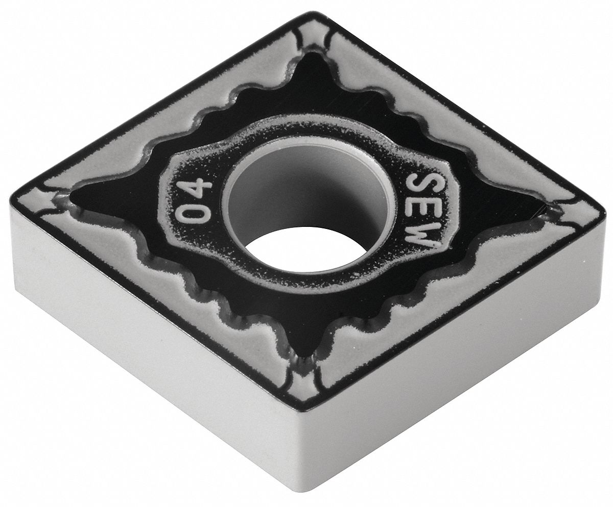 Diamond Turning Insert: CNMG Insert, Neutral, 3/16 in Thick, 1/32 in Corner Radius, AC8025P