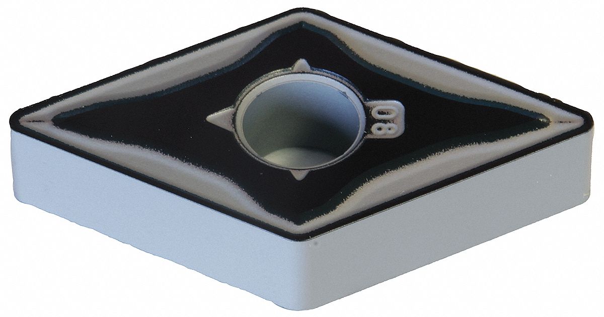 Diamond Turning Insert: DNMG Insert, Neutral, 3/16 in Thick, 1/32 in Corner Radius, AC6030M