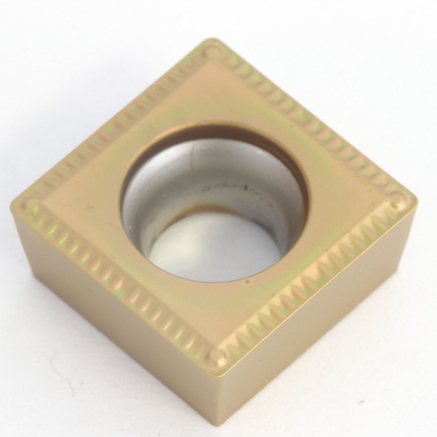 Square Turning Insert: 3/8 in Inscribed Circle, Neutral, 1/32 in Corner Radius, SCMT Insert